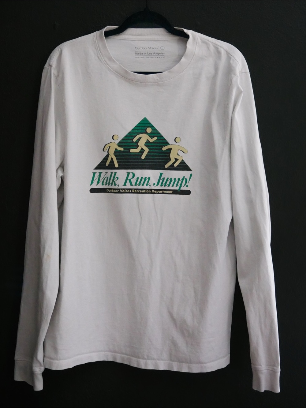 Outdoor Voices 'Walk, Run, Jump!' White Long Sleeve T‑Shirt